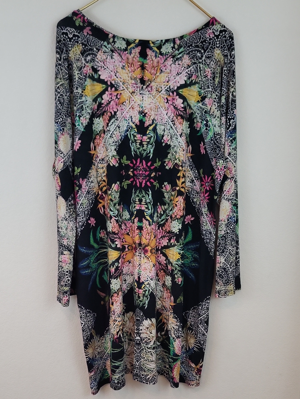 Johnny Was Scoop Neck Floral Kaleidoscope Tunic Dress Size XL - Picture 6 of 8